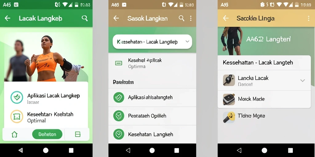 Antarmuka utama AA62 menampilkan langkah harian dan statistik kesehatan.