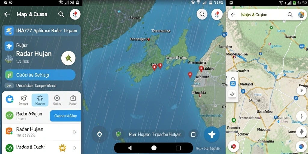 Tampilan antarmuka aplikasi Radar Hujan INA777 yang informatif dan responsif.