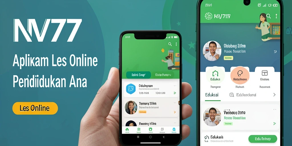 Tampilan antarmuka NV77 yang menarik dan fungsional untuk Les Online.