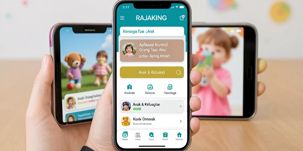 Tampilan antarmuka user-friendly dari aplikasi Kontrol Orang Tua RAJAKING.