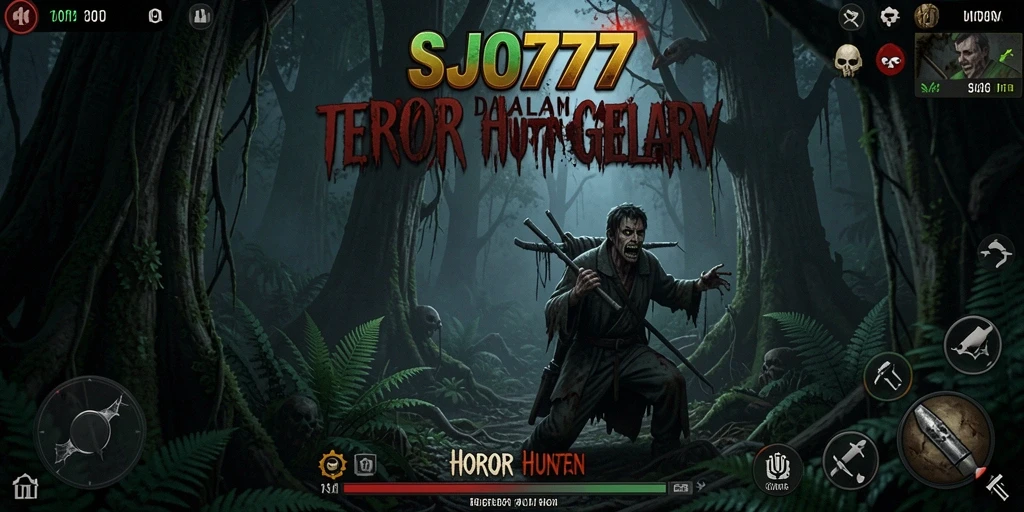 Tampilan menyeramkan di SJO777 saat menjelajahi hutan gelap.