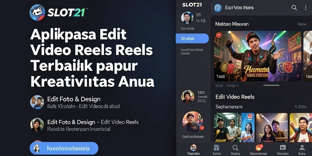 Antarmuka SLOT21 dengan fitur Edit Video Reels yang lengkap dan ramah pengguna.