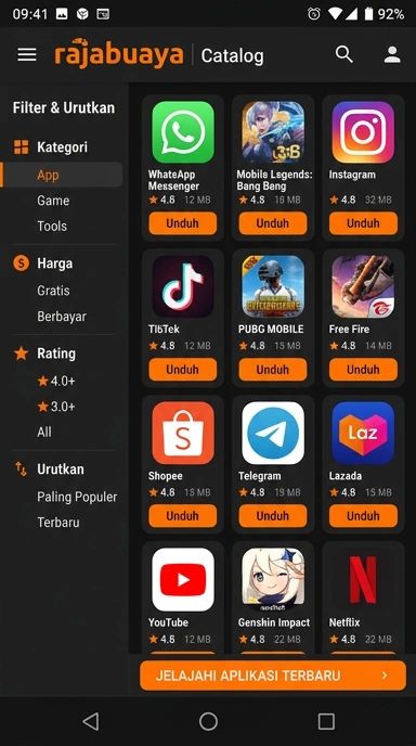 Aplikasi Populer & Kanal Uji di Rajabuaya — Temukan Favoritmu